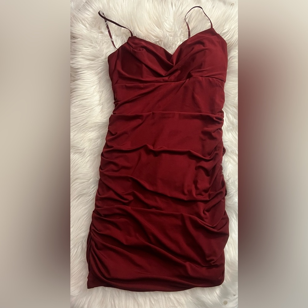 Red tight short dress